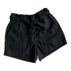 NWT size 6 Old Navy Tie waist linen black shorts
